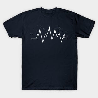 Hiking Mountains Trail Lover EKG Heartbeat original Hiker Design T-Shirt